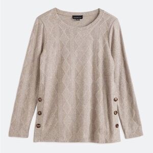 Beige Textured Women's Top
